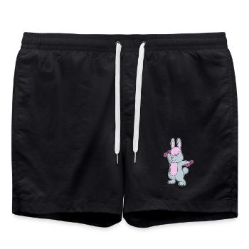 Culturisme Bunny Bodybuilder Haltères - Short de bain - noir - Devant - AI Model Male 185 light (185cm)
