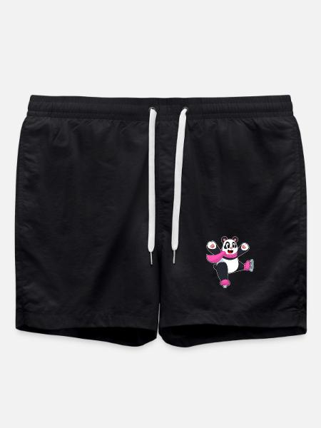 Panda Ice Skating Skates - Swim Trunks - black