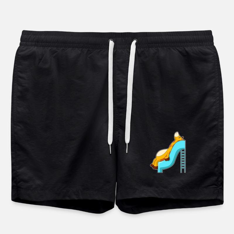 Giraffe Slide - Swim Trunks - black
