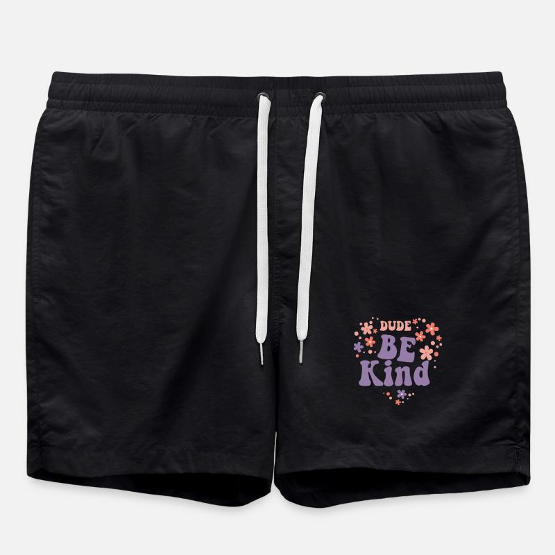 Dude Be Kind No Bullying - Swim Trunks - black