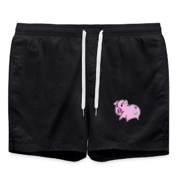 Schwein Arsch - Schwein Hintern - Badeshorts - Schwarz - Vorne - AI Model Male 185 light (185cm)