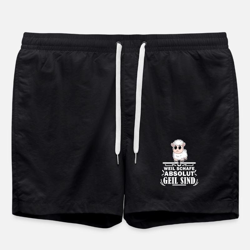 Schafzüchter Schafe Schaf Geschenk - Badeshorts - Schwarz