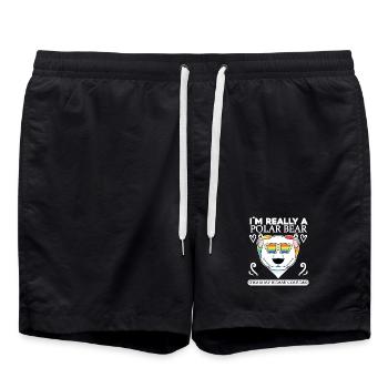 Ours polaire Ours polaire Dictons - Short de bain - noir - Devant - AI Model Male 185 light (185cm)