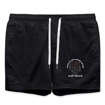Advocate Love Support Accept Be Kind - Swim Trunks - black - Front - AI Model Male 185 light (185cm)