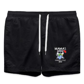 Baby 2023 - Geburt Schwanger 2023 - Badeshorts - Schwarz - Vorne - AI Model Male 185 light (185cm)