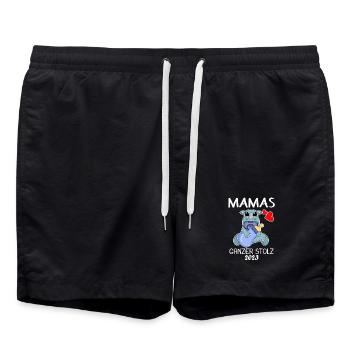 Baby 2023 - Geburt Schwanger 2023 - Baby Junge - Badeshorts - Schwarz - Vorne - AI Model Male 185 light (185cm)