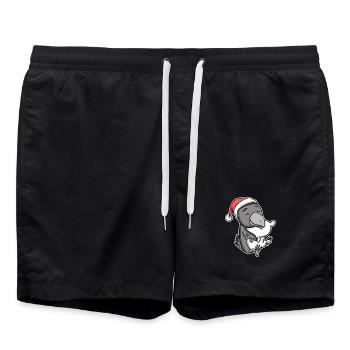 Corbeau Noël Sommeil Sommeil Sommeil Sommeil - Short de bain - noir - Devant - AI Model Male 185 light (185cm)