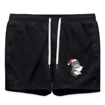 Âne Noël Sommeil Sommeil Sommeil Sommeil - Short de bain - noir - Devant - AI Model Male 185 light (185cm)