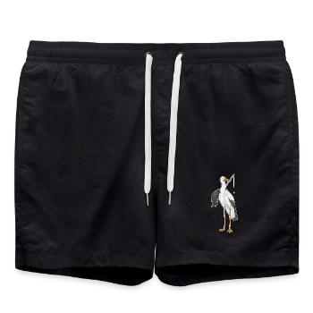 Storch Angler Angelrute Angeln - Badeshorts - Schwarz - Vorne - AI Model Male 185 light (185cm)