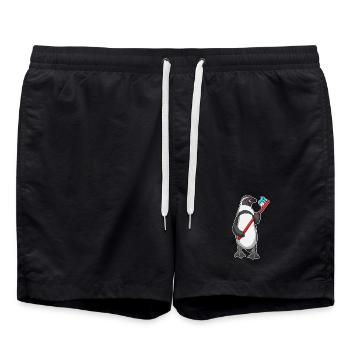 Penguin Toothbrush - Swim Trunks - black - Front - AI Model Male 185 light (185cm)