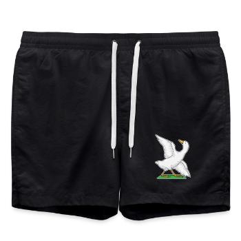 Ente Yoga Fitness Gymnastik - Badeshorts - Schwarz - Vorne - AI Model Male 185 light (185cm)