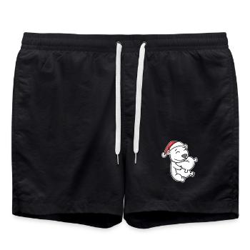 Polar Bear Christmas Sleep Sleep Sleep Sleep - Swim Trunks - black - Front - AI Model Male 185 light (185cm)