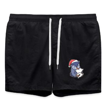 Hibou Noël Sommeil Sommeil Sommeil - Short de bain - noir - Devant - AI Model Male 185 light (185cm)