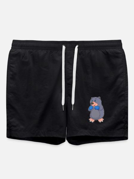 Maulwurf Boxer Boxhandschuhe Boxen - Badeshorts - Schwarz