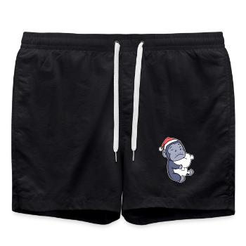 Gorille Noël Sommeil Sommeil Sommeil - Short de bain - noir - Devant - AI Model Male 185 light (185cm)