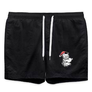 Zebra Christmas Sleep Sleep Sleep - Swim Trunks - black - Front - AI Model Male 185 light (185cm)