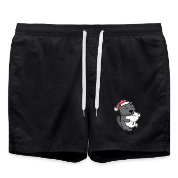 Black Panther Christmas Sleep Sleep - Swim Trunks - black - Front - AI Model Male 185 light (185cm)
