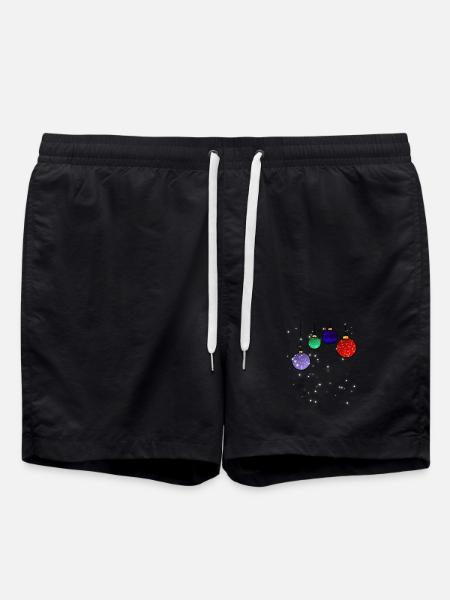 Christbaumkugeln mit Schneeflocken - Badeshorts - Schwarz