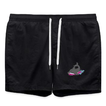 Delfin Surfen Surfbrett Sommer - Badeshorts - Schwarz - Vorne - AI Model Male 185 light (185cm)