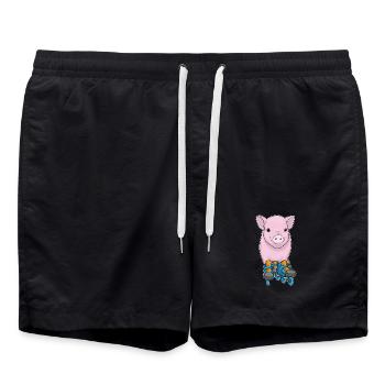 Pig Inline skating Inline skates - Swim Trunks - black - Front - AI Model Male 185 light (185cm)