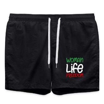Woman Life Freedom Iran Women's Rights - Swim Trunks - black - Front - AI Model Male 185 light (185cm)