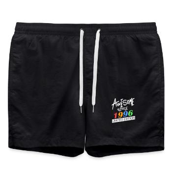 1996 - Jahrgang 1996 - Geburtsjahr 1996 - Badeshorts - Schwarz - Vorne - AI Model Male 185 light (185cm)