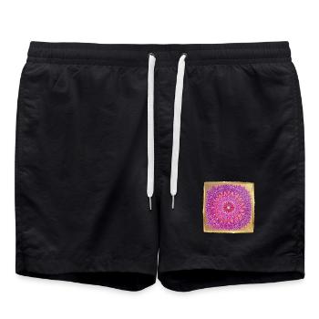 BlumenMandala HerzEnergie - Sonja Ariel von Staden - Badeshorts - Schwarz - Vorne - AI Model Male 185 light (185cm)