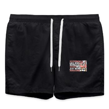 Sistermingo Like Normal Sister Flamingo - Swim Trunks - black - Front - AI Model Male 185 light (185cm)