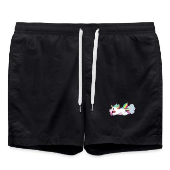 Funny Unicorn - Swim Trunks - black - Front - AI Model Male 185 light (185cm)