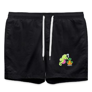 Seepferdchen Karotte - Badeshorts - Schwarz - Vorne - AI Model Male 185 light (185cm)