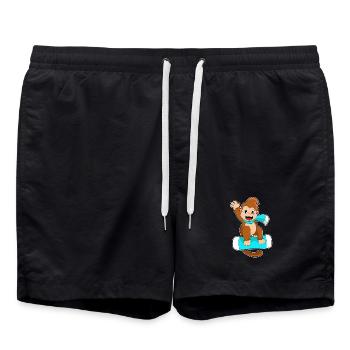 Monkey Snowboarder Snowboard - Swim Trunks - black - Front - AI Model Male 185 light (185cm)