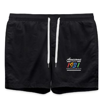 1931 - Jahrgang 1931 - Fantastisch seit 1931 - Badeshorts - Schwarz - Vorne - AI Model Male 185 light (185cm)