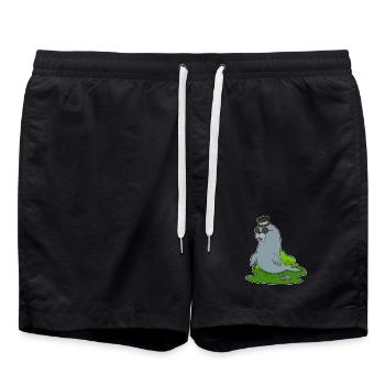 Seal Gentleman Top Hat - Swim Trunks - black - Front - AI Model Male 185 light (185cm)