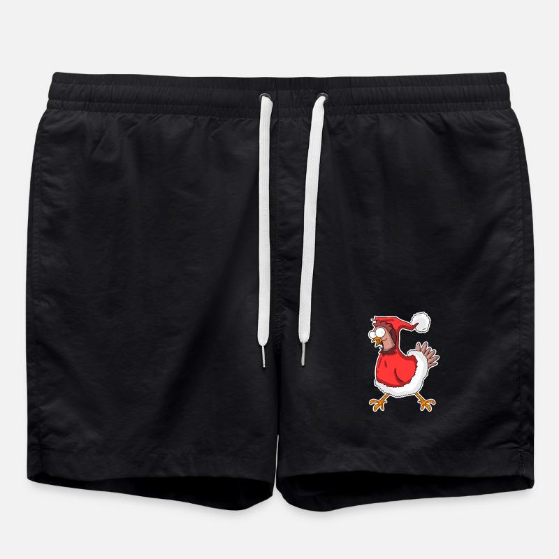 Christmas Chicken - Swim Trunks - black