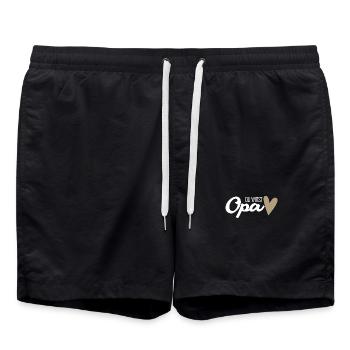 Opa Schwangerschaft verkünden - Badeshorts - Schwarz - Vorne - AI Model Male 185 light (185cm)