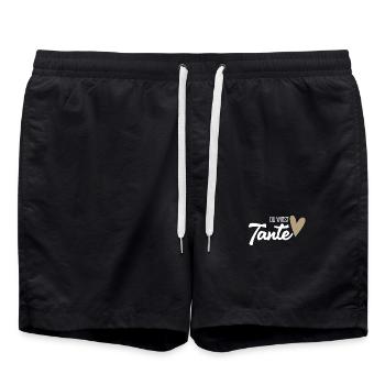 Tante werden - Tante Geschenk - Badeshorts - Schwarz - Vorne - AI Model Male 185 light (185cm)