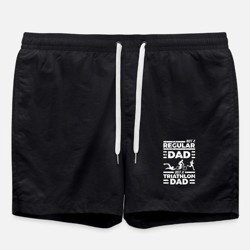Funny Triathlon Father - Swim Trunks - black