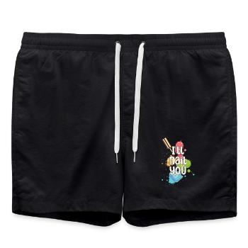 I will nail you nail nail artist manicurist - Swim Trunks - black - Front - AI Model Male 185 light (185cm)