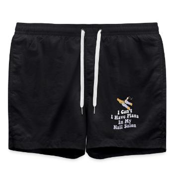 Je ne peux pas avoir de plans dans mon salon de manucure - Short de bain - noir - Devant - AI Model Male 185 light (185cm)