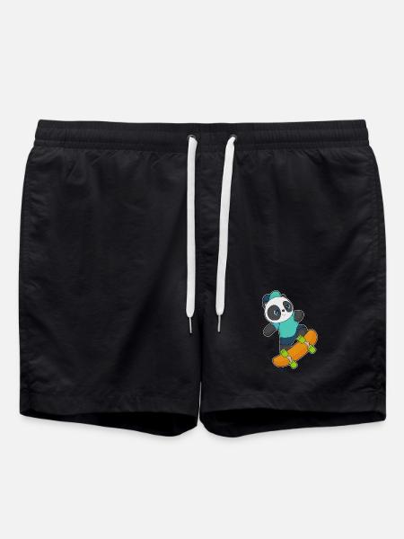 Panda Skater Skateboard - Swim Trunks - black