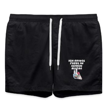 Ich Bringe Farbe In Deinen Alltag Nageldesignerin - Badeshorts - Schwarz - Vorne - AI Model Male 185 light (185cm)