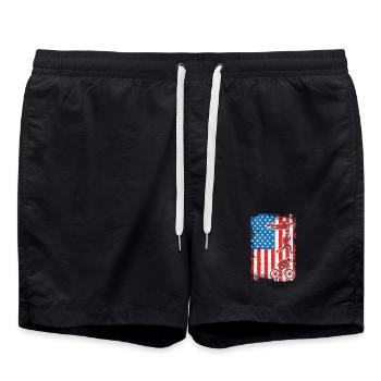 4th of July Triathlon - Swim Trunks - black - Front - AI Model Male 185 light (185cm)