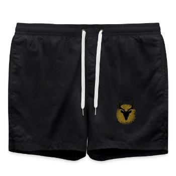 Silhouette de cerf doré en cercle - Short de bain - noir - Devant - AI Model Male 185 light (185cm)