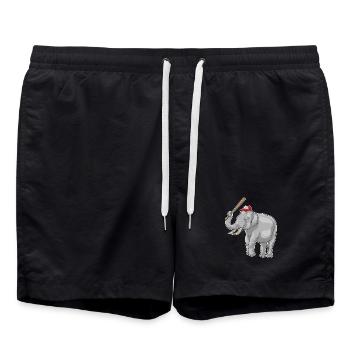 Elephant Baseball Baseball Bat - Swim Trunks - black - Front - AI Model Male 185 light (185cm)