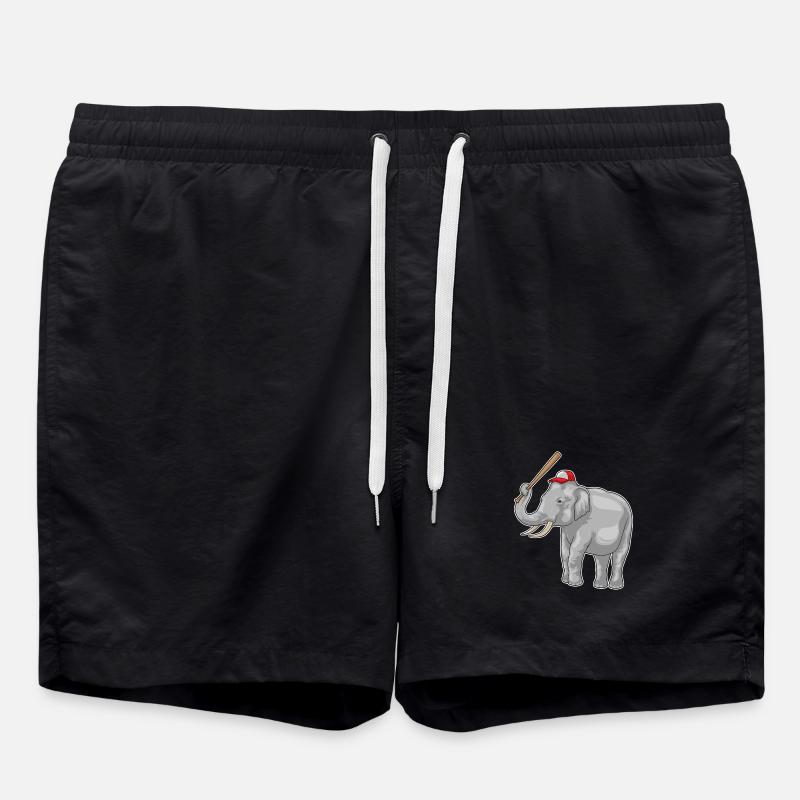 Elefant Baseballschläger Baseball - Badeshorts - Schwarz