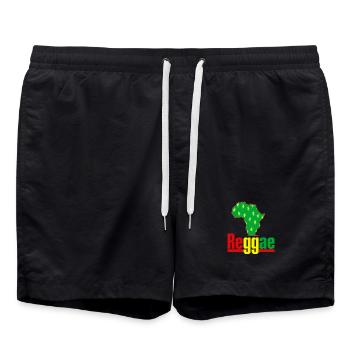 Carte Africa Reggae avec feuilles de chanvre - Short de bain - noir - Devant - AI Model Male 185 light (185cm)