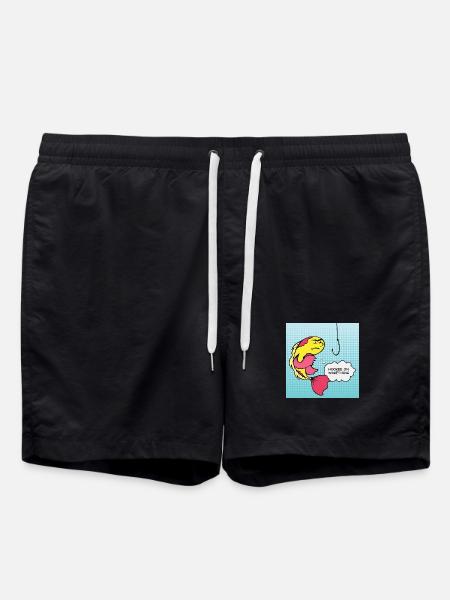 Pop Art Vis Gekroken Humor - Zwemshorts - zwart