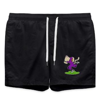Katze American Football Sport - Badeshorts - Schwarz - Vorne - AI Model Male 185 light (185cm)