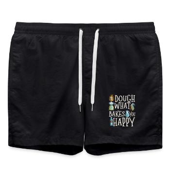 Dough What Bakes You Happy Bäckerei - Badeshorts - Schwarz - Vorne - AI Model Male 185 light (185cm)