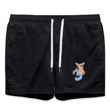 3 ans - 3ème anniversaire avec motif animal - Short de bain - noir - Devant - AI Model Male 185 light (185cm)